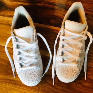 White Adidas Shell Toe Sneakers